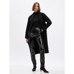GAP High Rise Vegan Patent Leather Vintage Slim Pants Size 4 Petite NWT